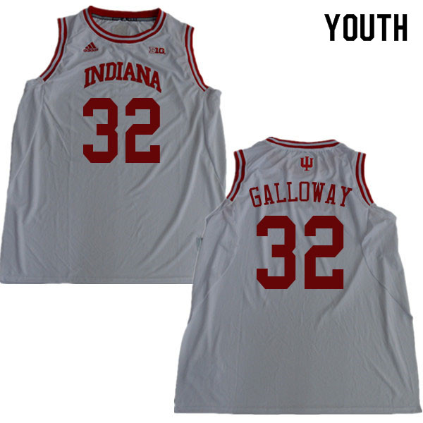 Youth #32 Trey Galloway Indiana Hoosiers College Basketball Jerseys Sale-White - Click Image to Close